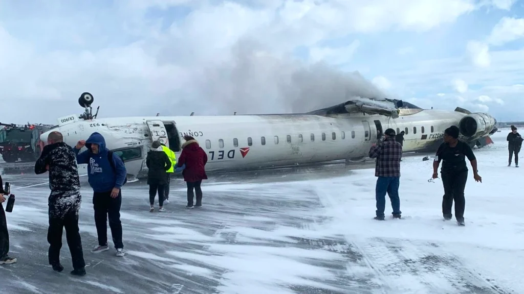 Toronto Plane Crash Delta Flight from Minneapolis Overturns During