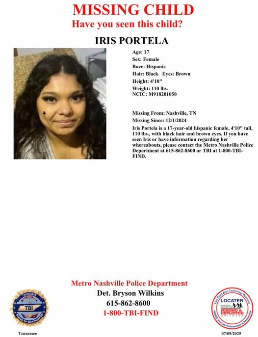 Missing Teen: Iris Portela, 17, Last Seen in Nashville, TN